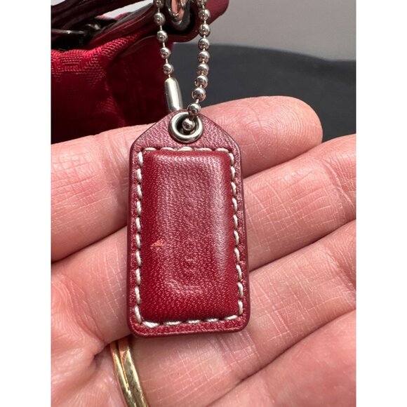 Coach Soho Signature Red Mini Tote Bag With Zipper & Detachable Tag - Picture 7 of 10
